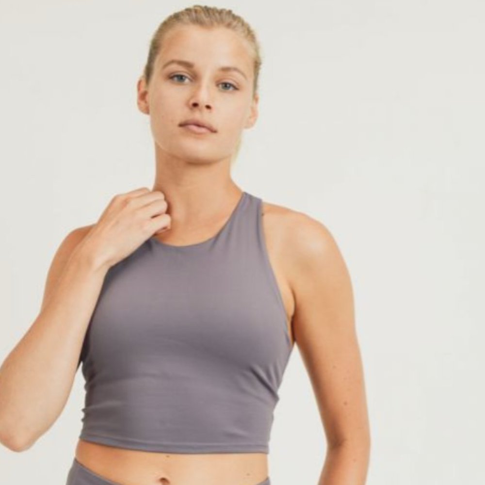 Racerback Crop Top - Plum